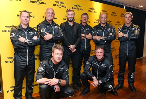 David Beckham Appeared To Support Red Seconds Hands Breitling Chronomat Airborne Replica Watches Online